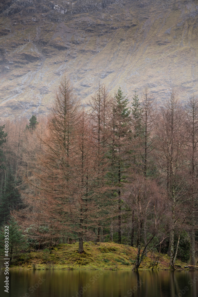 Stunning landscape image of Torren Lochan in Glencoe in Scottish Highlands on a Winter day Stunning landscape image of Torren Lochan in Glencoe in Scottish Highlands on a Winter day