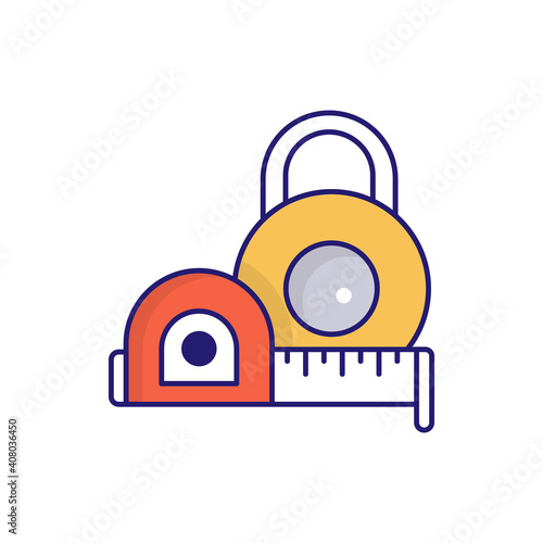 Measure Tools Vector outline filled icon style illustration. EPS 10 file 