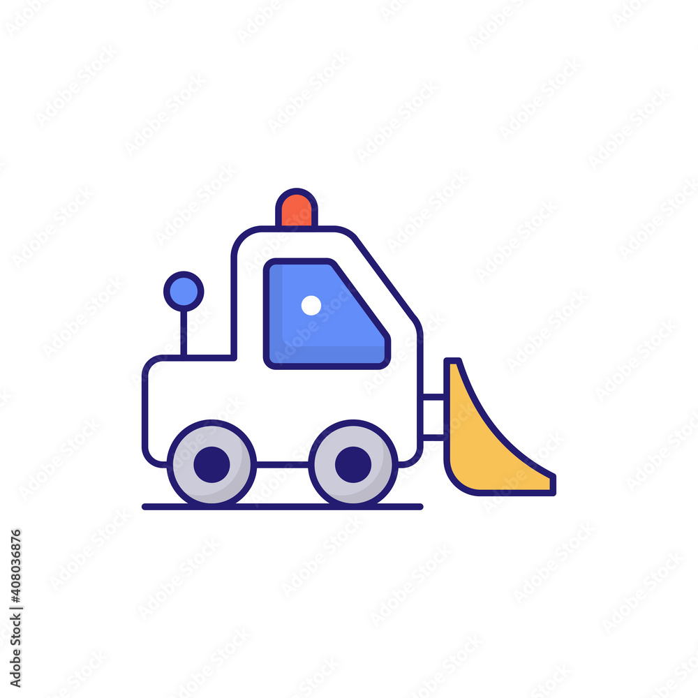 Naklejka premium Skid Loader Vector outline filled icon style illustration. EPS 10 file 
