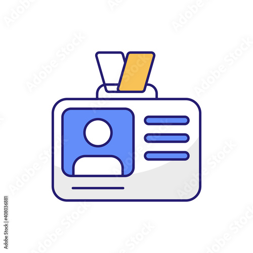 Worker Identity Vector outline filled icon style illustration. EPS 10 file 