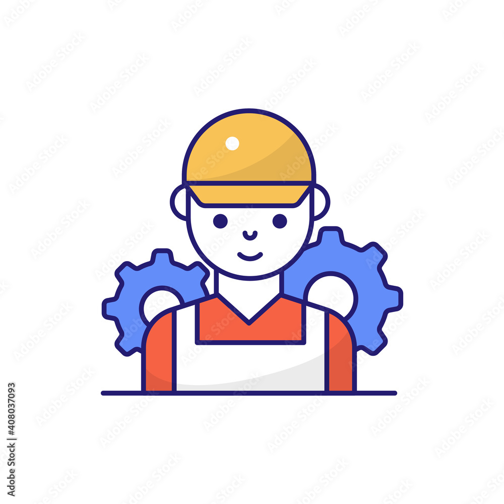 Worker Vector outline filled icon style illustration. EPS 10 file Worker Vector outline filled icon style illustration. EPS 10 file
