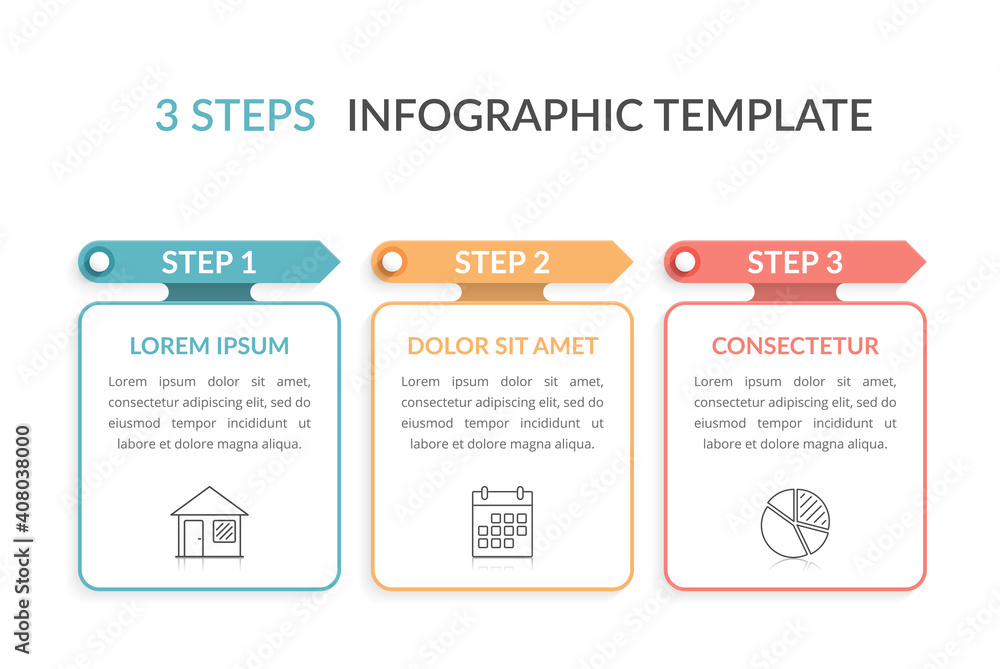 Obraz premium 3 Steps - Infographic Template