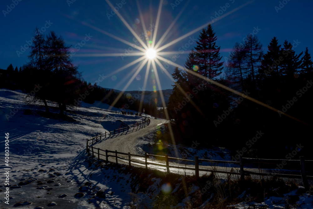 Illuminata dal sole e dalla neve