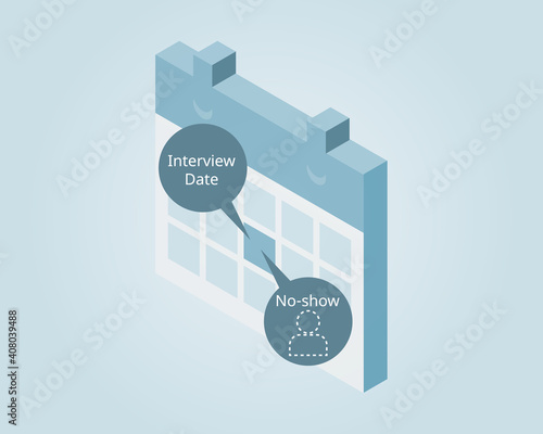 no show candidate for job interview vector