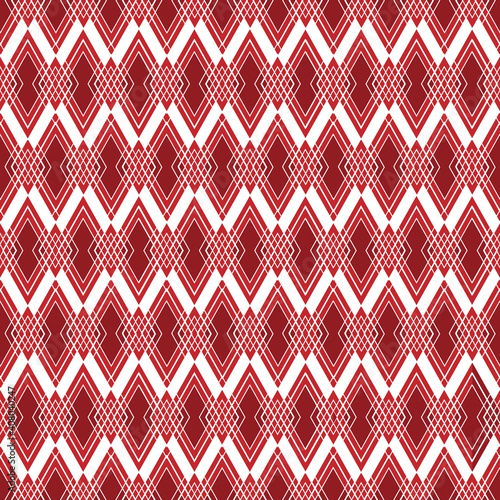 seamless pattern with diamond shape in red and white background for Wallpaper, fabric, and textile design