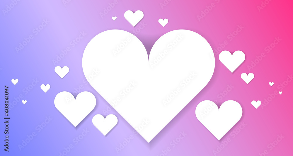 Bright vector layout with hearts. Illustration for Valentine's day.