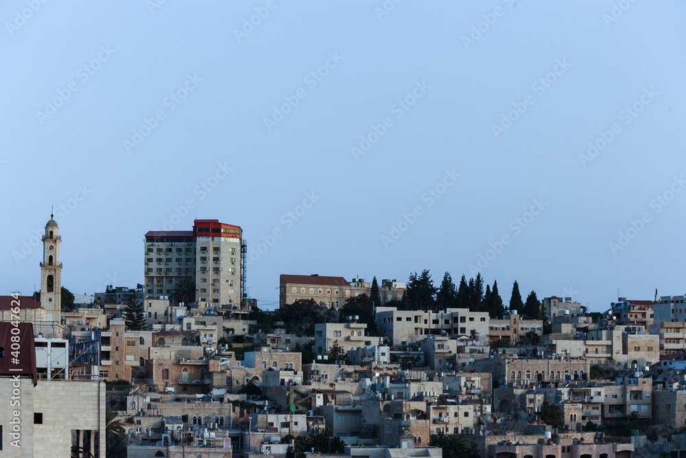 General scape of the city of Bethlehem, at the West Bank, Palestine
