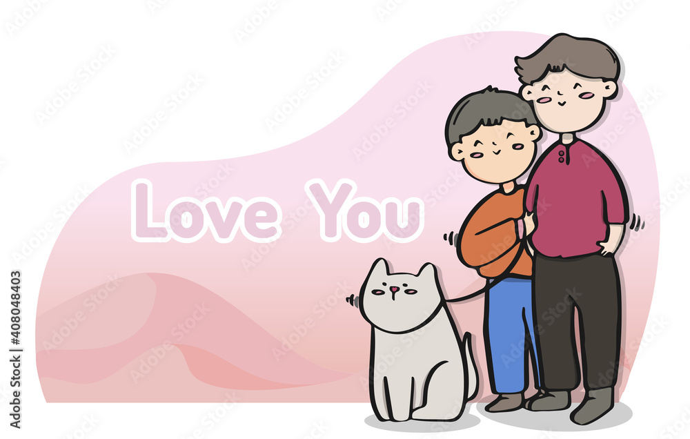 Gay couples, Bundle transgender romantic partners isolated on white background. Vector illustration in flat cartoon style. Gay couples, Bundle transgender romantic partners isolated on white background. Vector illustration in flat cartoon style.