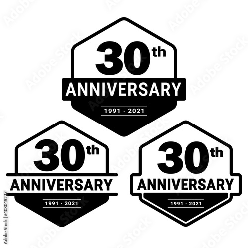 30 years anniversary set. 30th celebration logo collection. Vector and illustration. 