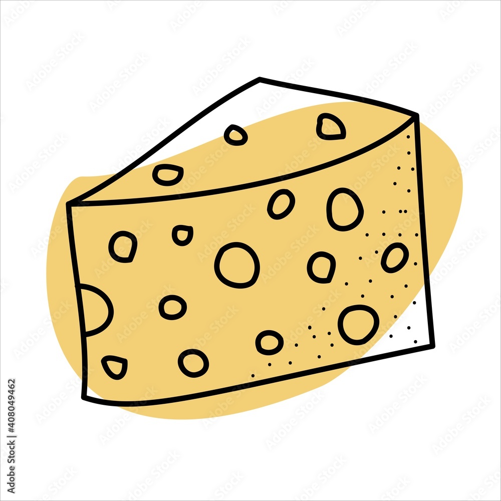 Cheese doodle icon for web and kitchen decor Cheese doodle icon for web and kitchen decor