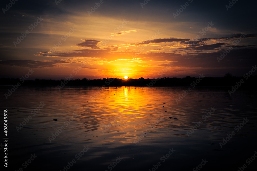 Sunset over the Nile; Uganda