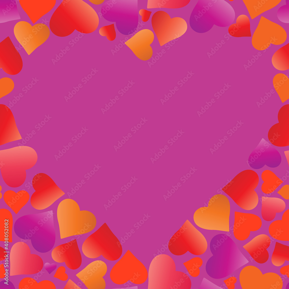 Vector frame heart for text. Isolated illustration.