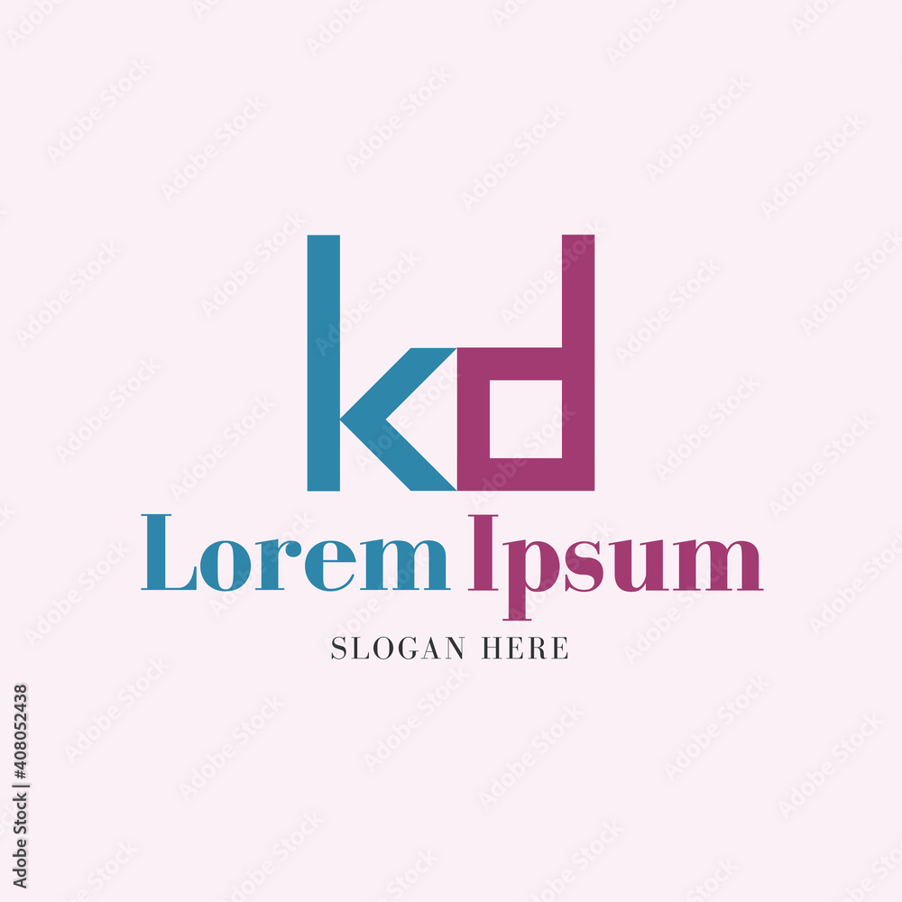 Creative Design Letter KD Monogram Logotype Vector Design