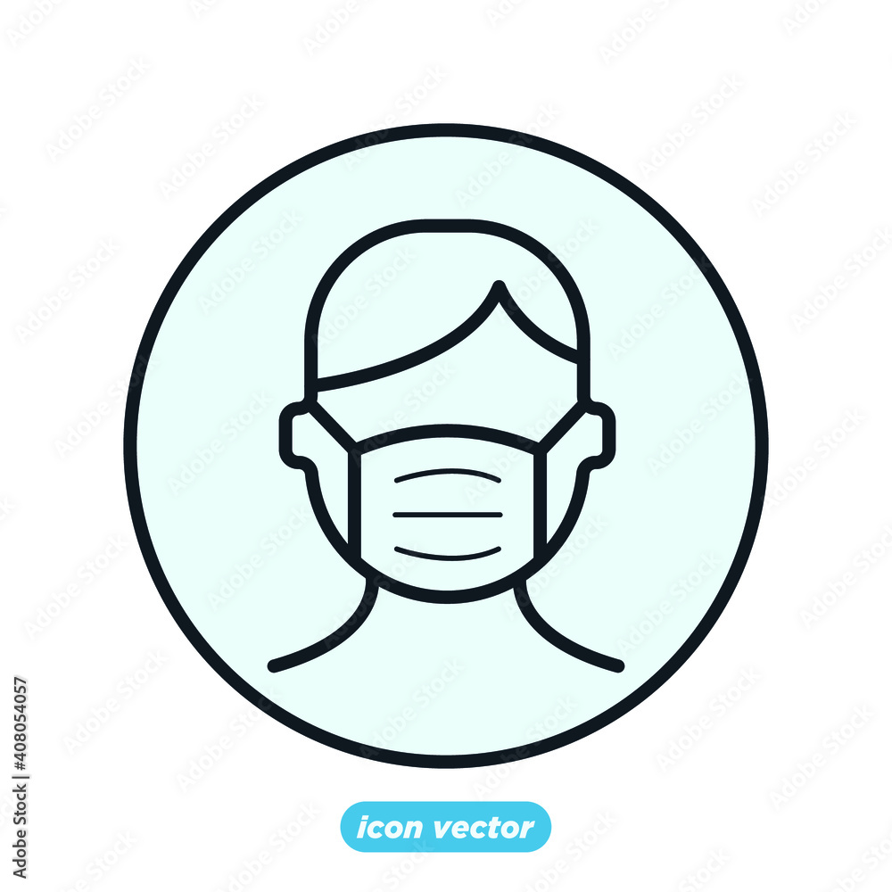 medical face protection mask icon template color editable. people wearing protective surgical mask covid-19 symbol vector illustration for graphic and web design. medical face protection mask icon template color editable. people wearing protective surgical mask covid-19 symbol vector illustration for graphic and web design.