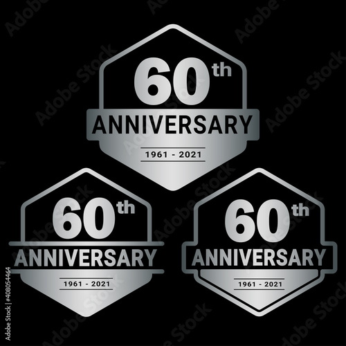 60 years anniversary set. 60th celebration logo collection. Vector and illustration. 