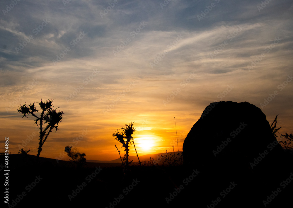 sunset in the mountains