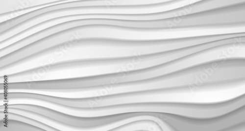 Grey paper refracted waves abstract background. Elegant wavy vector background