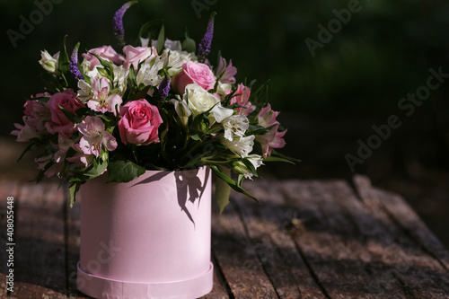 Fototapeta Naklejka Na Ścianę i Meble -  Bouquet of roses. Beautiful delicate flowers.