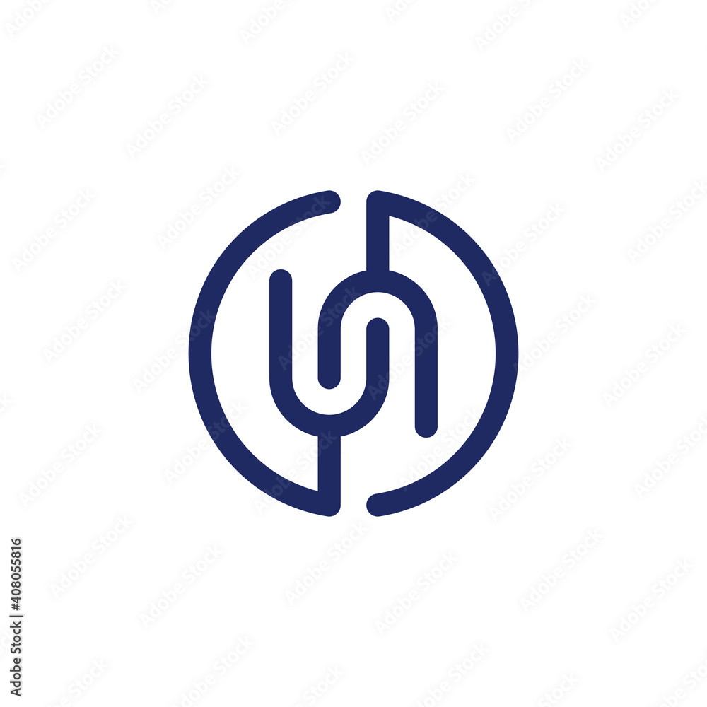 UN - initials, logo or monogram. Vector design element, logotype or icon with letters U and N. UN - initials, logo or monogram. Vector design element, logotype or icon with letters U and N.