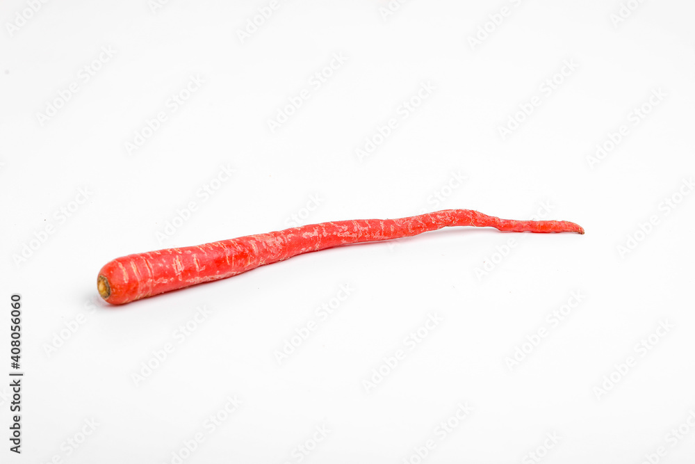 Fresh red carrot bunch on white background Fresh red carrot bunch on white background