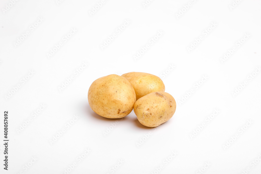 Potatoes isolated on white background. Top view Potatoes isolated on white background. Top view