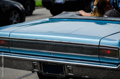 Wallpaper Mural Muscle car rear details, riding on street. Torontodigital.ca