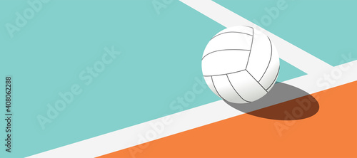 white volleyball ball outside the line