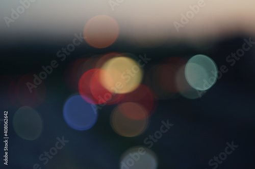 night street with bokeh lights. High quality photo