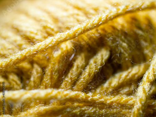 Close up of yellow yarn