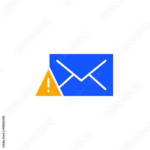 Warning alert message icon. Simple flat style for web template and app. Email, suspicious, letter, mail, news, notification, vector illustration design on white background. EPS 10