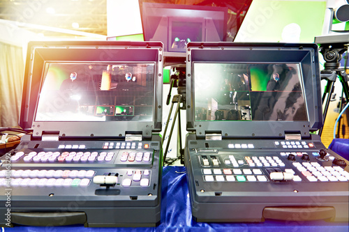 Fototapeta Naklejka Na Ścianę i Meble -  Portable switchers and video production studio with monitor
