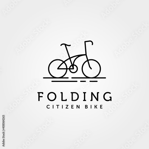 folding bike logo line art vector symbol illustration design