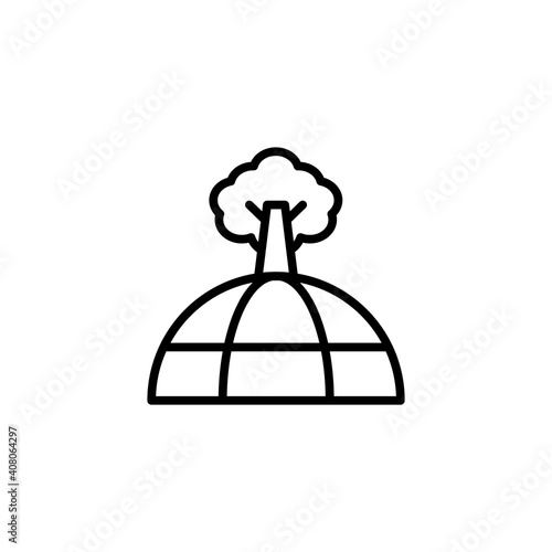 Earth plant icon with outline style