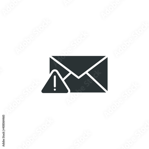 Warning alert message icon. Solid style for web template and app. Email, suspicious, letter, mail, news, notification, vector illustration design on white background. EPS 10