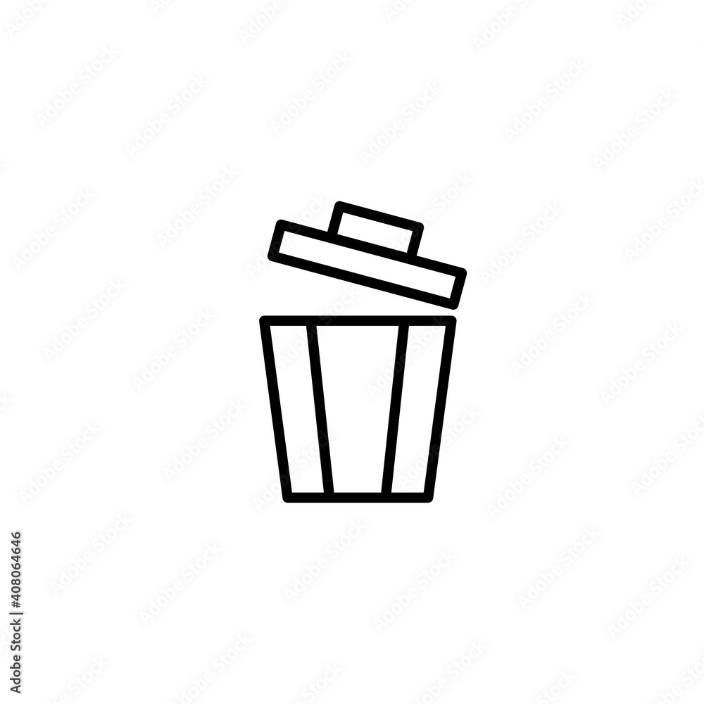 Trash icon with outline style Trash icon with outline style