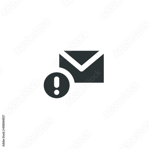 Warning alert message icon. Solid style for web template and app. Email, suspicious, letter, mail, news, notification, vector illustration design on white background. EPS 10