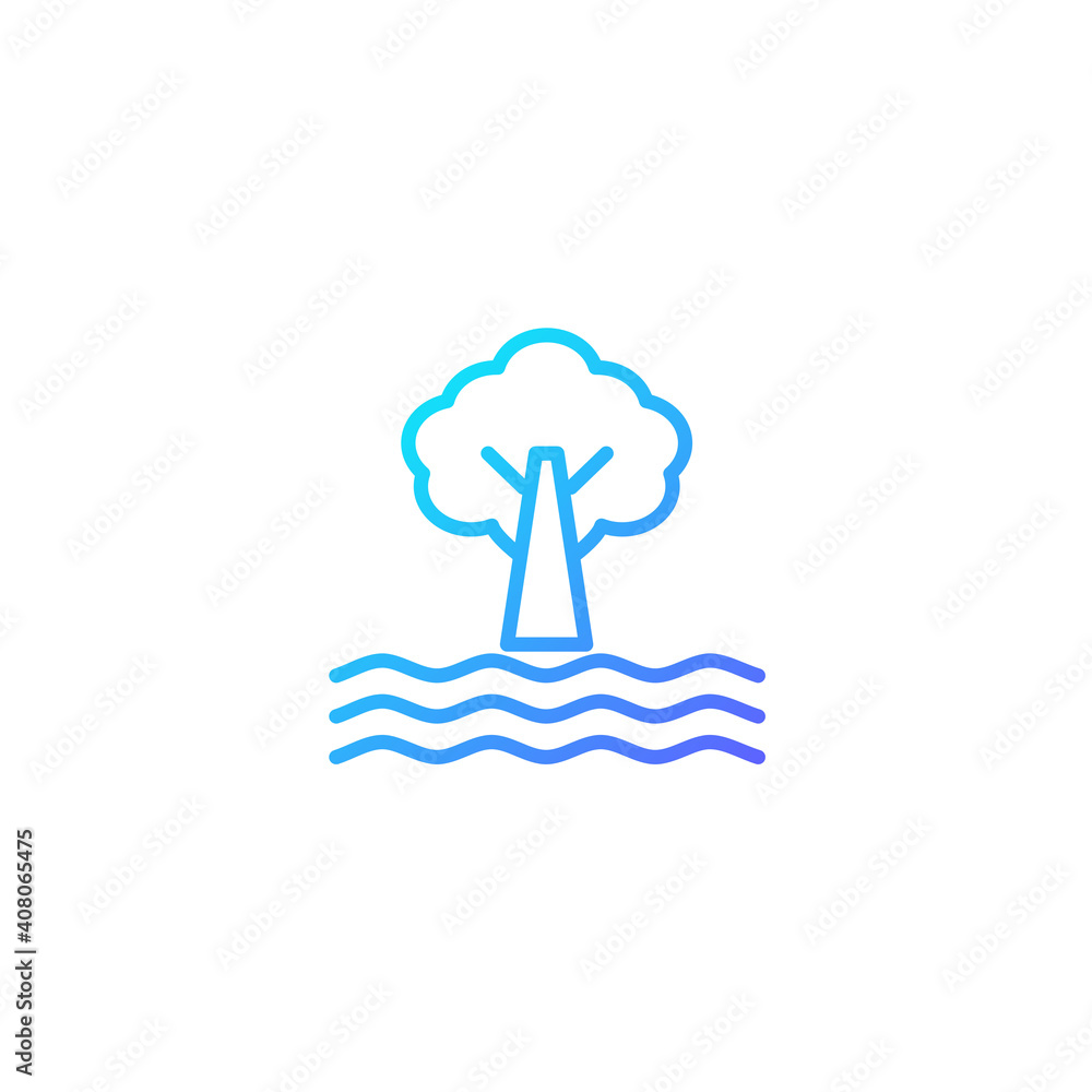 Plant water icon with gradient blue color style Plant water icon with gradient blue color style