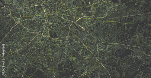 Photography detailed map of berlin. 3d illustration