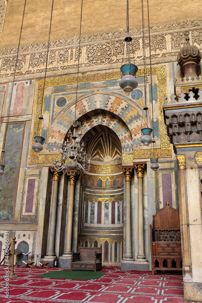 Prayer niche of the Sultan Hassan Mosque in Cairo, Egypt
