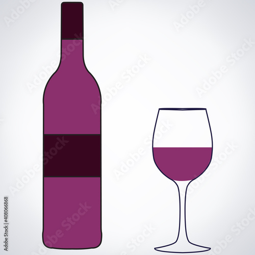 Wine, glass of wine, bottle of wine