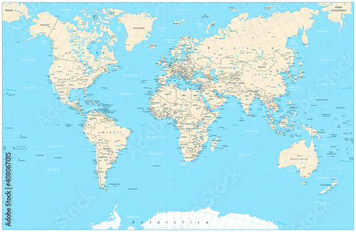Highly detailed World Map vector illustration