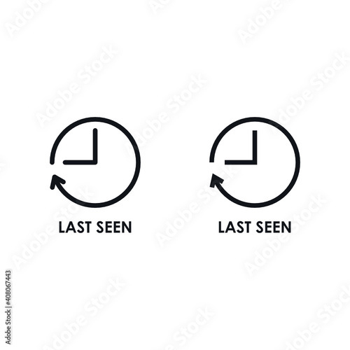 Картината върху платно LAST SEEN Icon on thin and bold vector illustration for online store or website