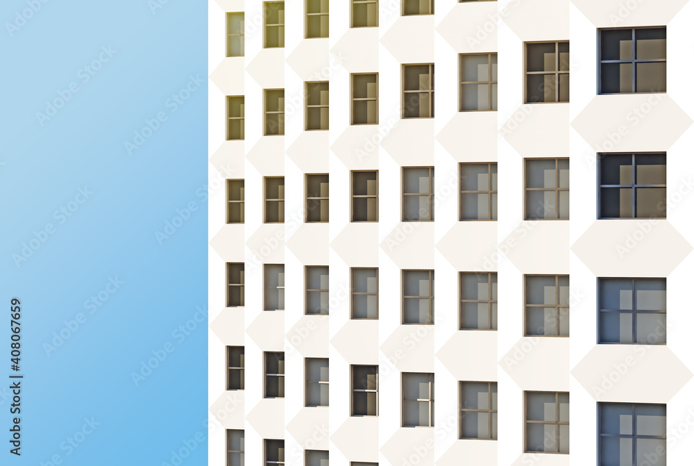 wall of a building with identical square windows