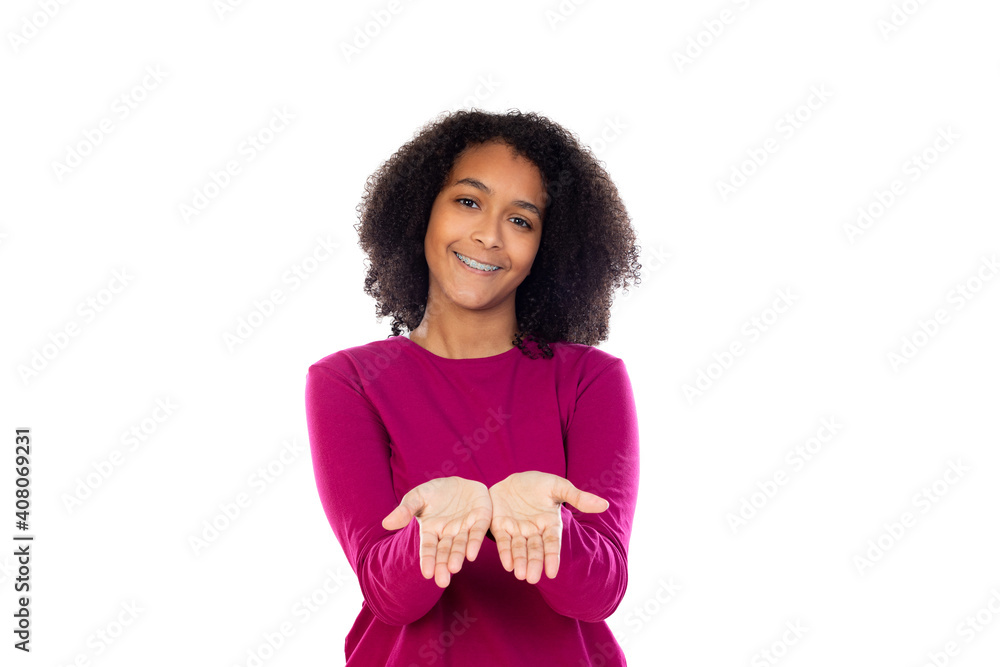Beautiful teenager girl with pink sweater Beautiful teenager girl with pink sweater
