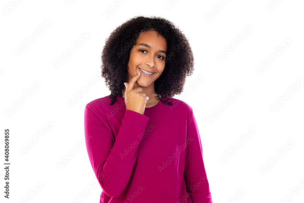 Beautiful teenager girl with dental braces Beautiful teenager girl with dental braces