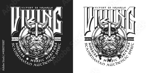 Medieval scandinavian warrior vintage badge