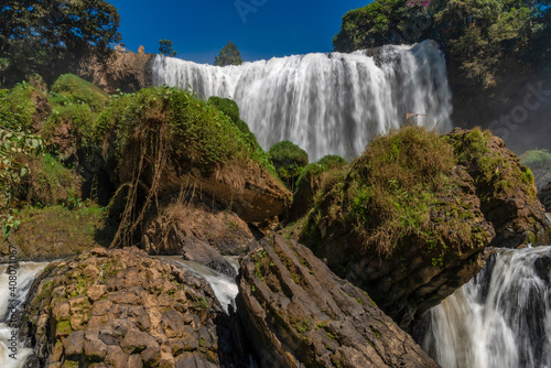 Elephant waterfall in summer color beautiful day near Dalat town in Vietnam