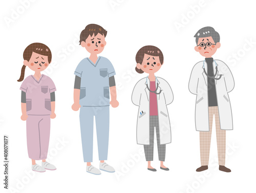 set of sad doctors and nurses_01