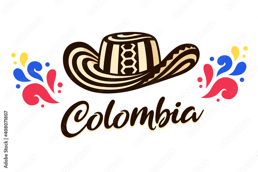 Sombrero Vueltiao Colombia illustration Stock Vector | Adobe Stock
