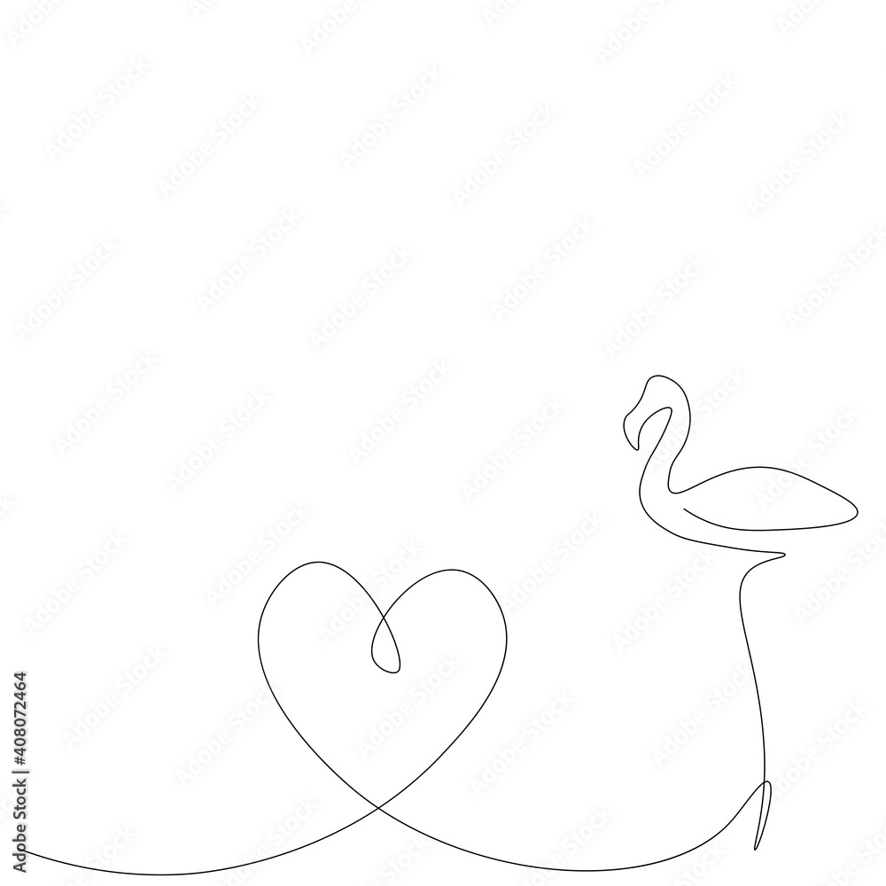 Valentines day background. Flamingo birds with heart love drsign, vector illustration Valentines day background. Flamingo birds with heart love drsign, vector illustration